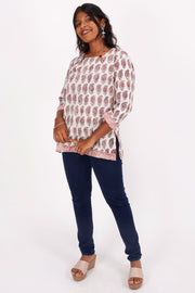 Swan White Bagh Printed Cotton Kurti 10071563