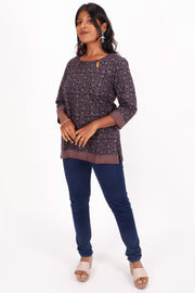 Dark Grey Bagh Printed Cotton Kurti 10071570