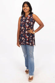 Marron Jahota Hand Block Cotton Kurtis10072392