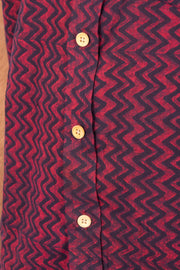 Indigo Handblock Print Pre-Washed Pure Cotton Crop Shirt 10074622