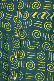 Indigo Handblock Print Pre-Washed Pure Cotton Shirt 10075465