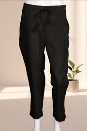 Black Solid Style Cotton Pant 10062713 