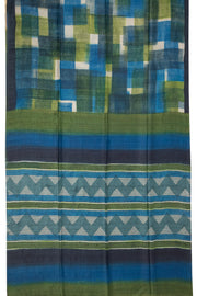 MultiColor Printed Tussar Silk Saree With Geometric Motifs 10076449