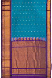 Blue Gadwal Kuttu Silk Saree 10075415