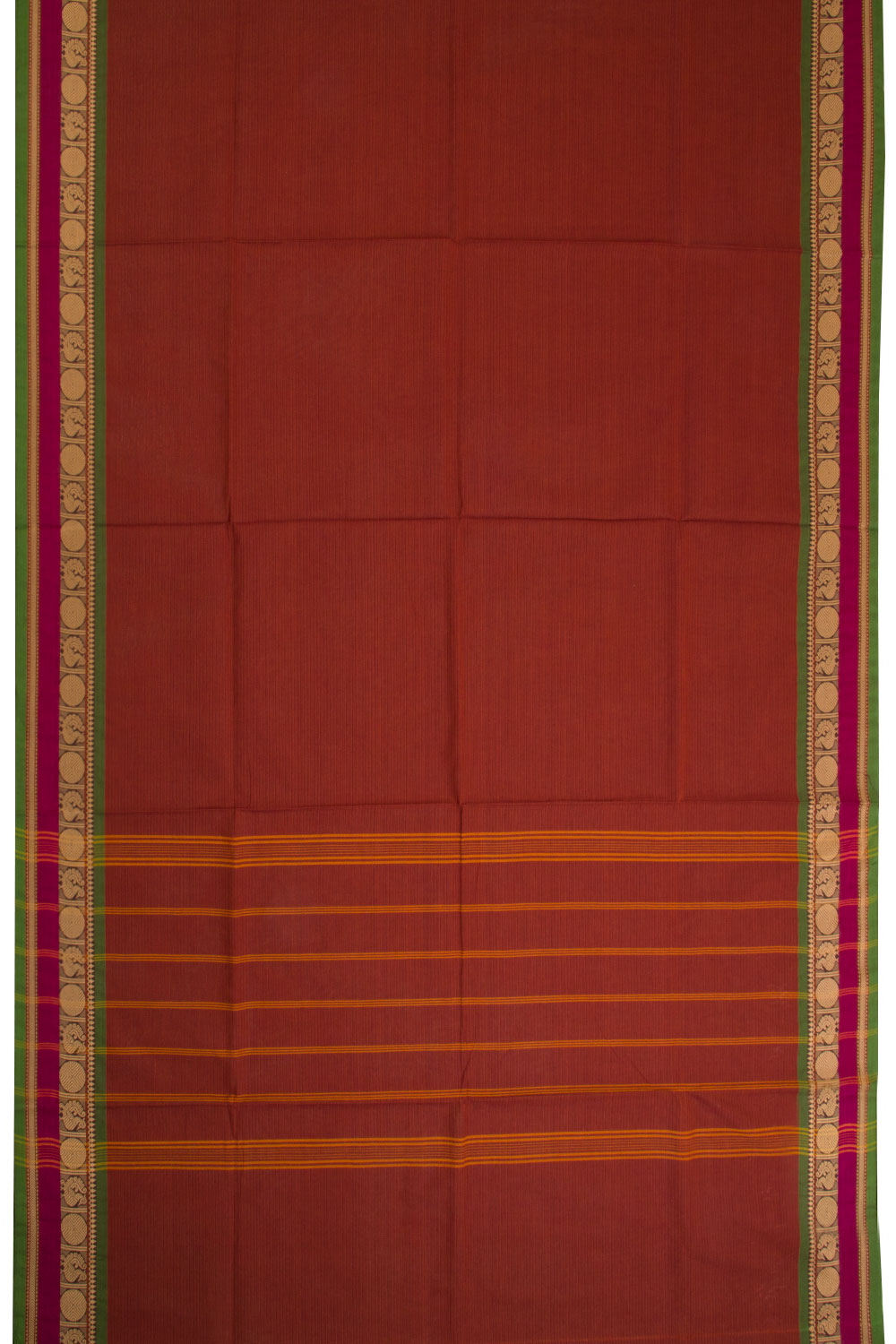 Maroon Handwoven Kanchi Cotton Saree 10068723 - Avishya