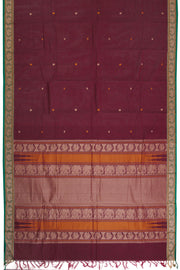 Maroon Kanchi Cotton Saree 10069235 - Avishya