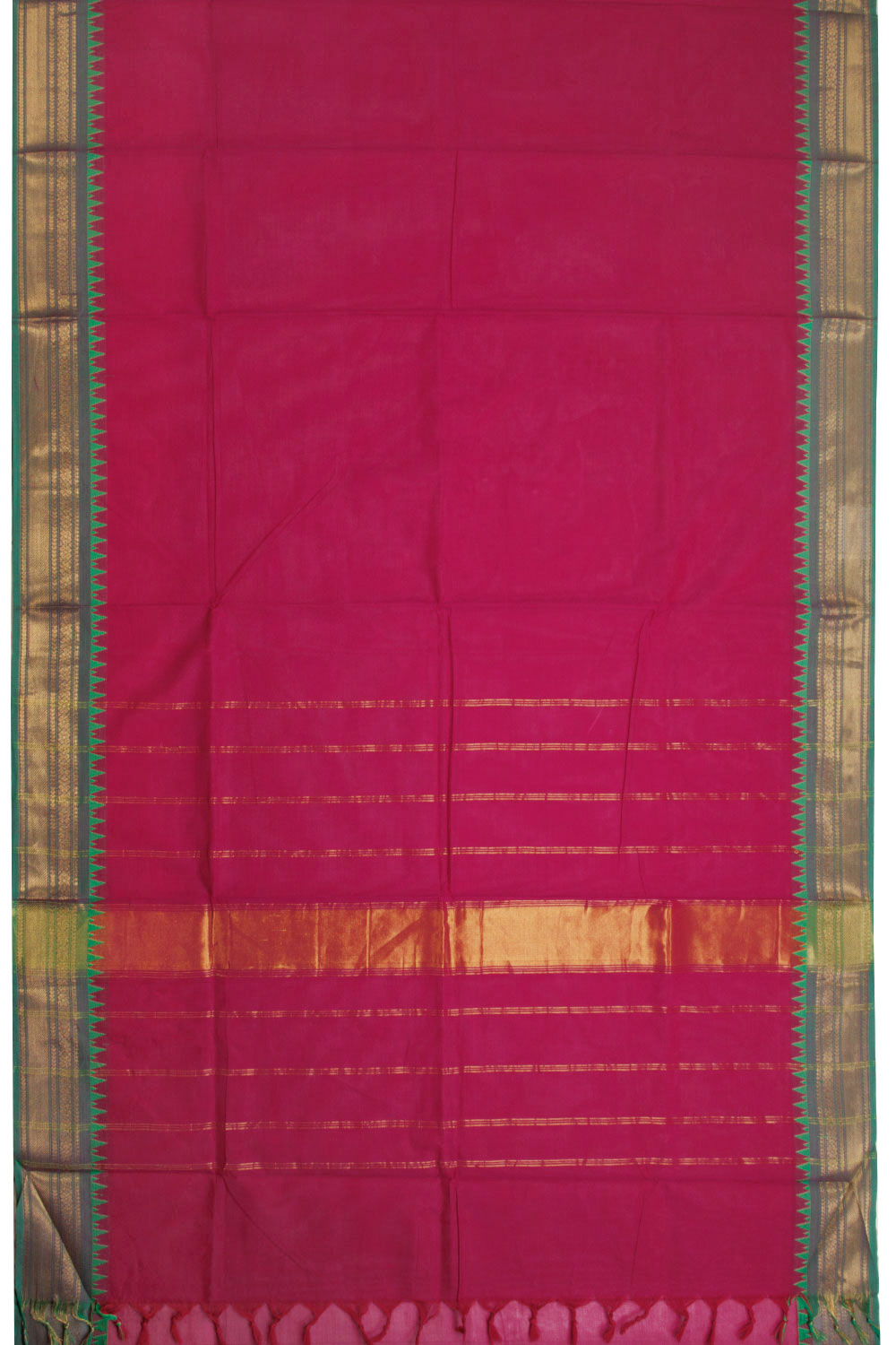 Magenta Handwoven Kanchi Cotton Saree 10069284 - Avishya