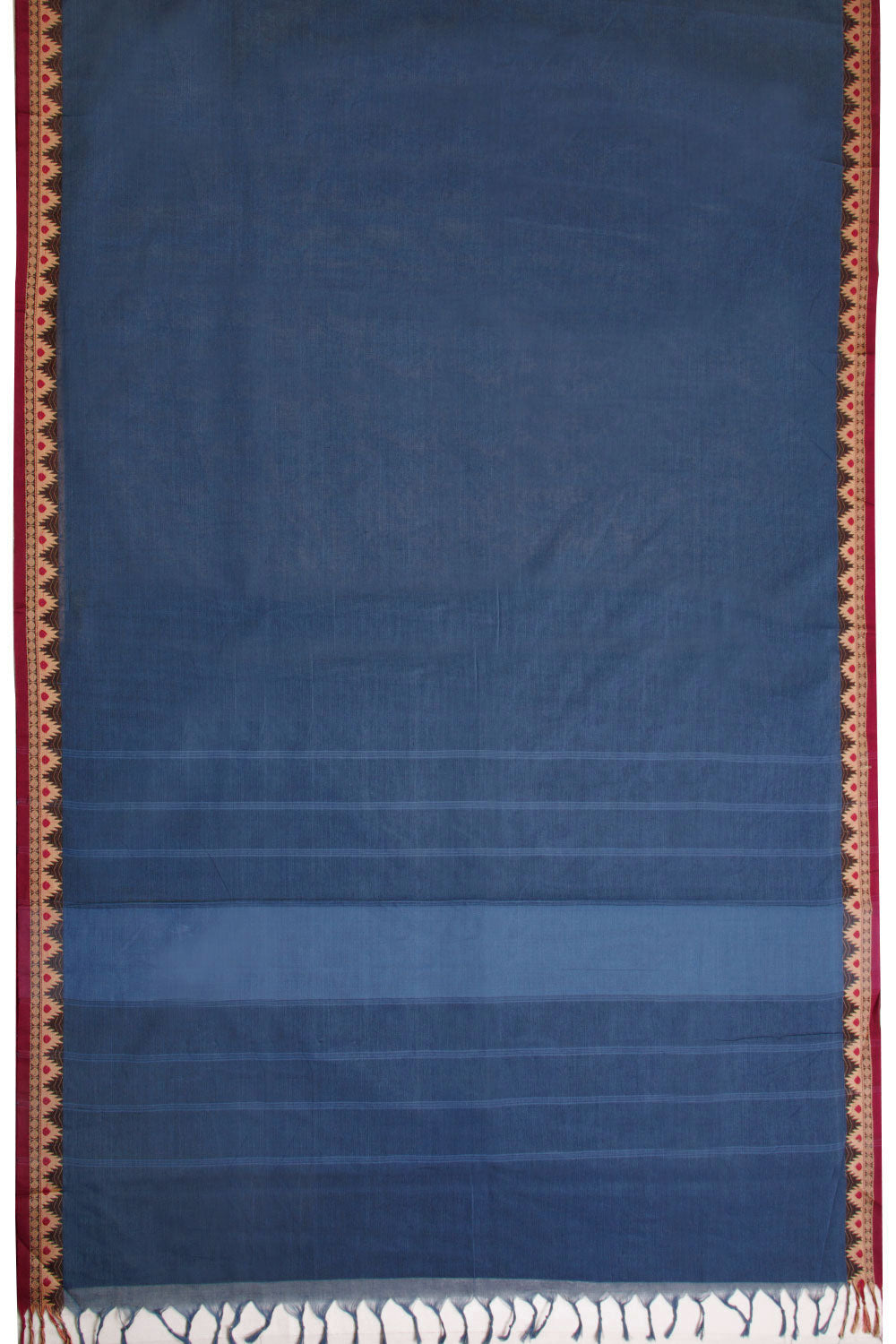 Blue Handwoven Kanchi Cotton Saree 10069287 - Avishya