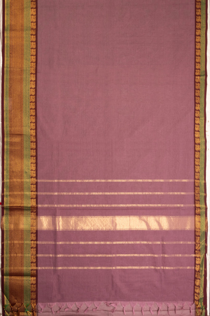 Mauve Handwoven Kanchi Cotton Saree 10069356 - Avishya
