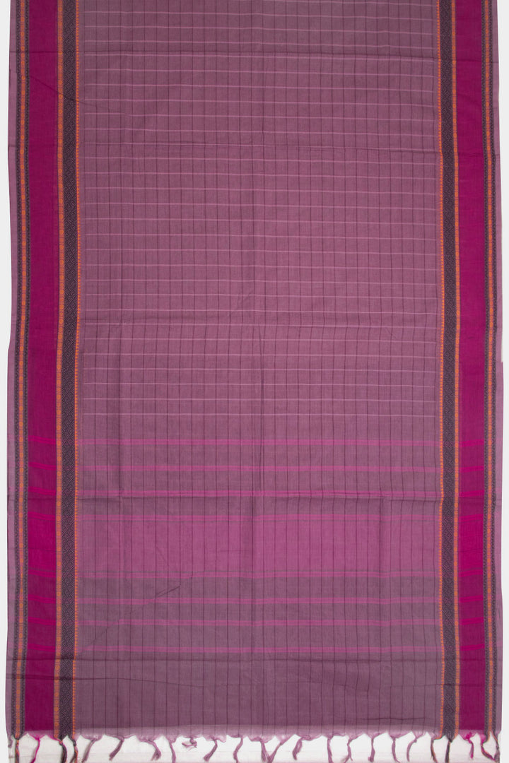 Mauve Handwoven Kanchi Cotton Saree 10069380 - Avishya