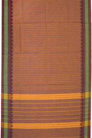 Brown Shot Purple Handwoven Kanchi Cotton Saree