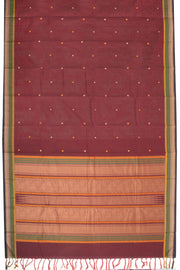 Maroon Handloom Kanchi Cotton Saree 