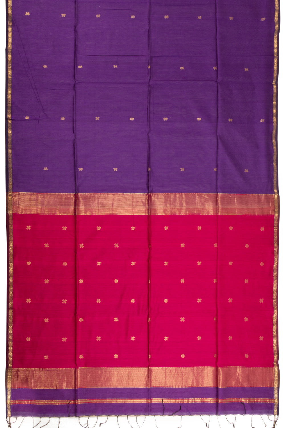 Magenta Handloom Maheshwari Silk Cotton Saree 10068647 - Avishya