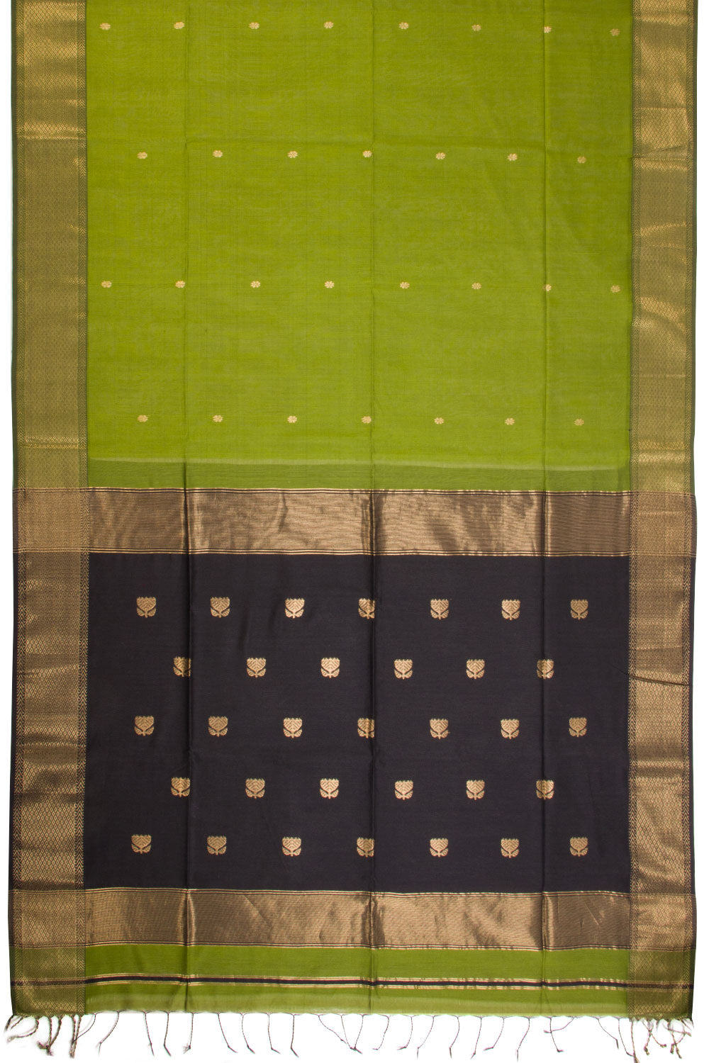 Green Handloom Maheshwari Silk Cotton Saree 10068652 - Avishya