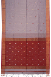 Grey Maheshwari Silk Cotton Saree 10075229