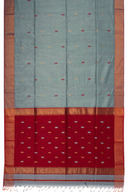 Green Maheshwari Silk Cotton Saree 10075230