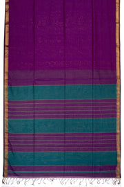 Purple Maheshwari Silk Cotton Saree 10075232