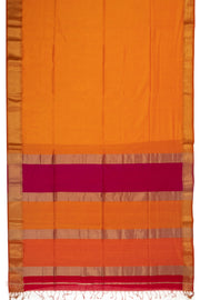 Orange Maheshwari Silk Cotton Saree 10075241