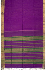 Purple Maheshwari Silk Cotton Saree 10075249