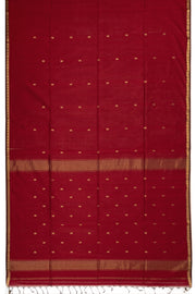Red Maheshwari Silk Cotton Saree 10075258