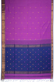 Purple Maheshwari Silk Cotton Saree 10075266