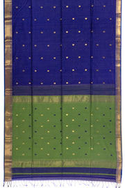 Blue Maheshwari Silk Cotton Saree 10075272