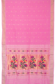 Light Pink Handloom Paithani Cotton Saree 10064576