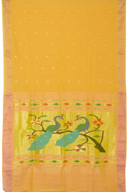 Daisy Yellow Handloom Paithani Cotton Saree 10064577