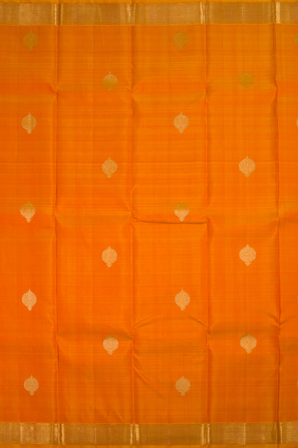 Pumpkin Orange Handloom Pure Zari Kanjivaram Saree 10062334