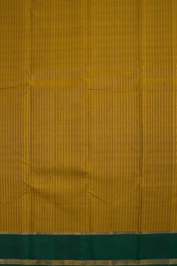 Dark Mustard Yellow Pure Zari Kanjivaram Silk Saree 10062337
