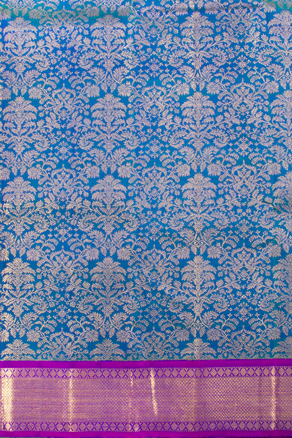 Peacock Blue Pure Zari Kanjivaram Silk Saree 10062342