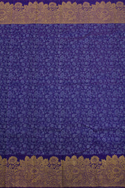 Honey Flower Violet Handloom Kanjivaram Silk Saree 10062459