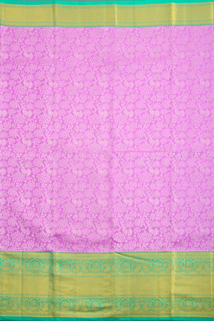 Orchid Pink Pure Zari Kanjivaram Silk Saree 10062461