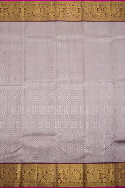 Cloudy Grey Pure Zari Korvai Jacquard Kanjivaram Silk Saree 10062464