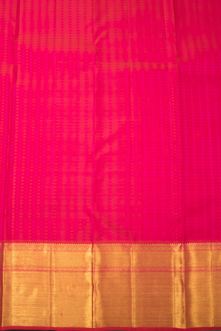 Off White with Rani Pink Korvai Kanjivaram Silk Saree - Avishya
