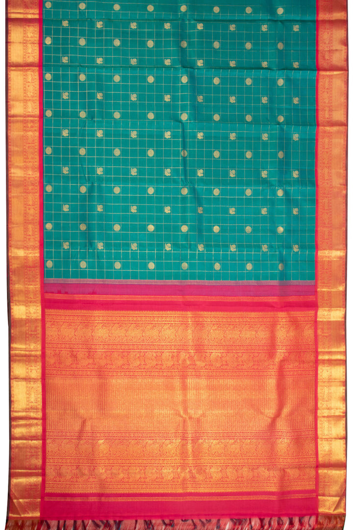 Green Handloom Bridal Korvai Kanjivaram silk saree 10069169 - Avishya