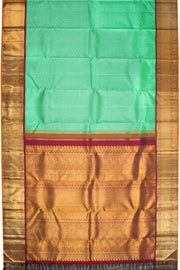 Green Handloom Bridal Korvai Kanjivaram Silk Saree 10069184 - Avishya
