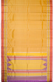 Musted Yellow Handloom Threadwork Kanjivaram Silk Saree 10069268 - Avishya