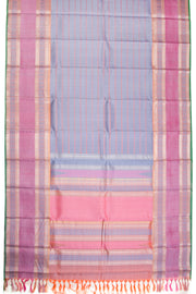 Grey Handloom Threadwork Kanjivaram Silk Saree 10069270 - Avishya