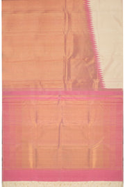 Cream Handloom Rising Border Bridal Kanjivaram Silk Saree 10070622