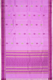 Neon Pink Threadwork Kanjivaram Silk Saree 10070645