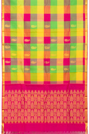 Multicolour Handloom Paalum Pazhamum Checks Kanjivaram Silk Saree 1007…