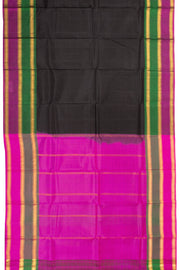 Black Handloom Kanjivaram Soft Silk Saree