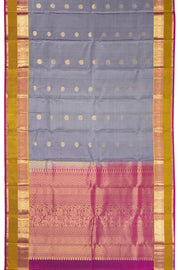 Grey Handloom Kanjivaram Silk Saree