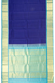 Blue Pure Silk Silver Zari Kanjivaram Saree 10074761