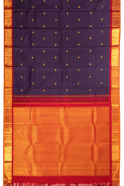 Blue Kanjivaram Pure Silk Saree with Contrast Pallu 10074782