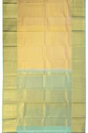 Beige Kanjivaram Pure Silk Saree with Contrast Pallu 10074786