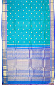 Ocean Blue Bridal Kanjivaram Silk Saree 10075534