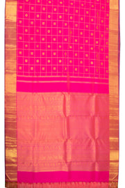 Deep Carmine Pink Bridal Kanjivaram Silk Saree 10075536