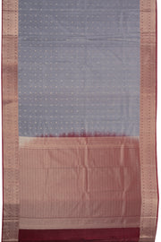  Solid Gray Kanjivaram Vegan Silk Saree 10075589